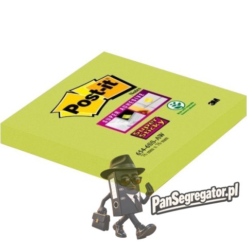 Bloczek samoprzylepny 76x76mm 90k zielony Super Sticky POST-IT 654-6SS-AW-EU 3M