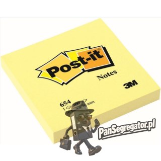 Bloczek samoprzylepny POST-IT 76x76mm kanarkowy żółty 654 (100kart.) 3M