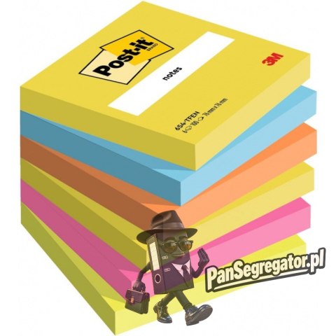 Bloczek samoprzylepny POST-IT 76x76mm mix kolorów 100 kartek 7100317840 3M