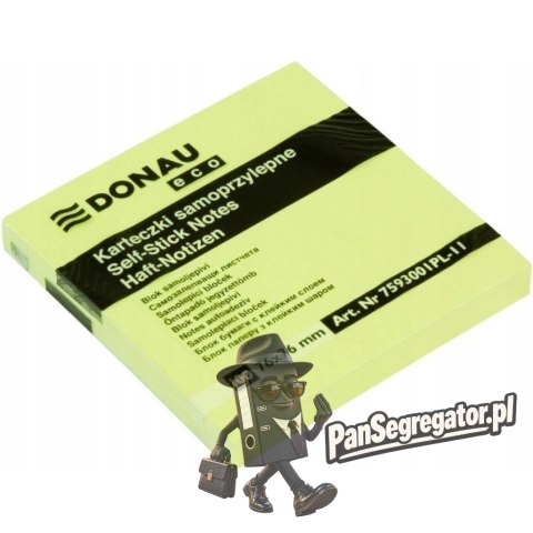 Bloczek samoprzylepny żółty ekologiczny 76x76mm ECO 100 kartek 7593001PL-11 DONAU