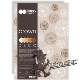 Blok A4 20k 170g 5 kolorów DECO BROWN HA 3717 2030-072 HAPPY COLOR