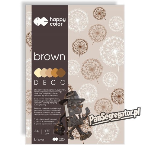 Blok A4 20k 170g 5 kolorów DECO BROWN HA 3717 2030-072 HAPPY COLOR