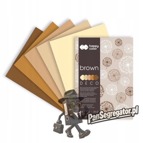 Blok A4 20k 170g 5 kolorów DECO BROWN HA 3717 2030-072 HAPPY COLOR