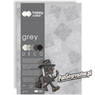 Blok A4 20k 170g 5 kolorów DECO GREY HA 3717 2030-082 HAPPY COLOR