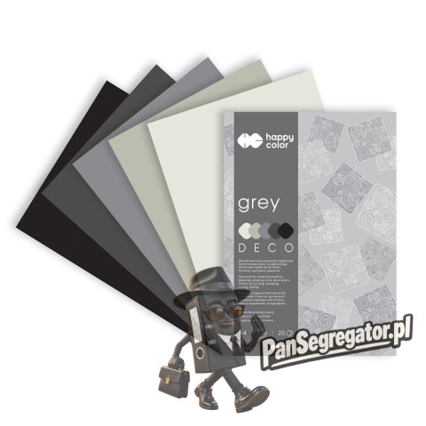Blok A4 20k 170g 5 kolorów DECO GREY HA 3717 2030-082 HAPPY COLOR