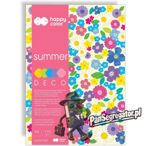 Blok A4 20k 170g 5 kolorów DECO SUMMER HA 3817 2030-120 HAPPY COLOR