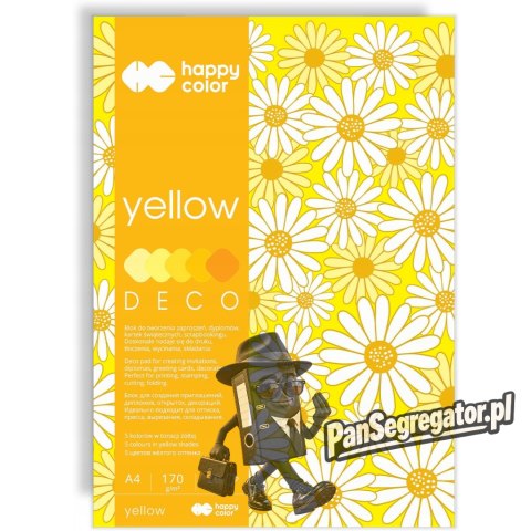Blok A4 20k 170g 5 kolorów DECO YELLOW HA 3717 2030-012 HAPPY COLOR