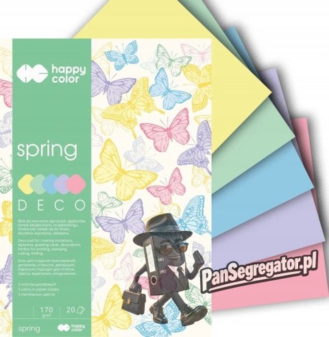 Blok DECO SPRING A4 20ark.170g. 5 kolorów HA 3817 2030-110 HAPPY COLOR