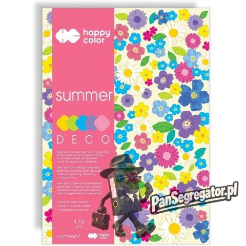 Blok DECO SUMMER A5 20k 170g 5 kolorów HA3817 1520-120 HAPPY COLOR