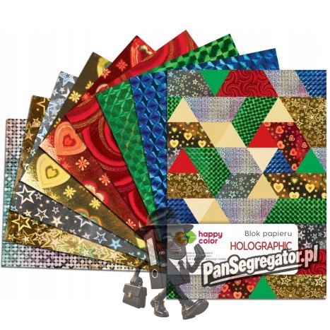 Blok HOLOGRAPHIC A5 10k 70g 5 kolorów 5 motywów HA 3807 1520-HO HAPPY COLOR