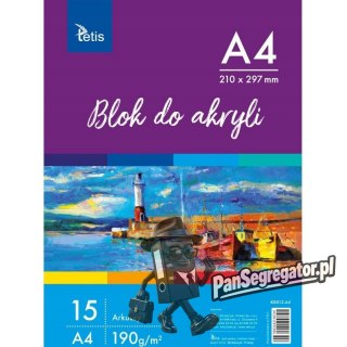 Blok do akryli A4 15k 190g KB012-A4 TETIS