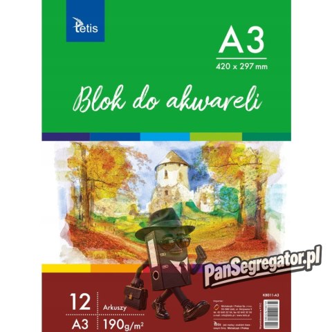 Blok do akwareli A3 12k 190g KB011-A3 TETIS
