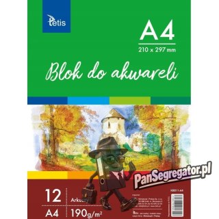 Blok do akwareli A4 12k 190g KB011-A4 TETIS