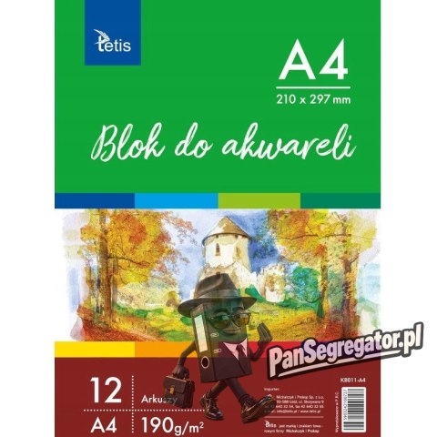 Blok do akwareli A4 12k 190g KB011-A4 TETIS