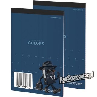 Blok notatnikowy w kratkę A7 notatnik 100 kartek klejony COLORS 400169236 TOP 2000