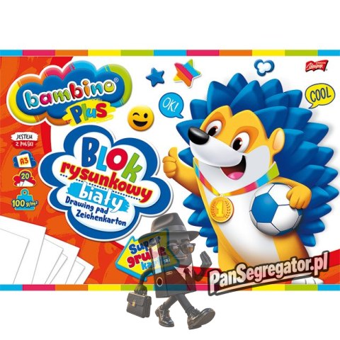 Blok rysunkowy A3 biały 100g. 20kartek BAMBINO