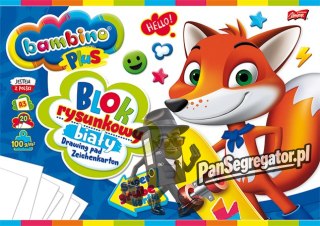 Blok rysunkowy A3 biały 100g. 20kartek BAMBINO