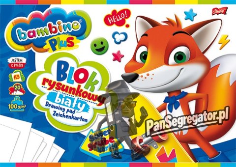 Blok rysunkowy A3 biały 100g. 20kartek BAMBINO