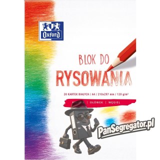 Blok rysunkowy szkolny A4 biały 20 kartek 120g 400093195 OXFORD