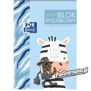 Blok rysunkowy szkolny A4 biały 20 kartek 120g KIDS 400170339 OXFORD