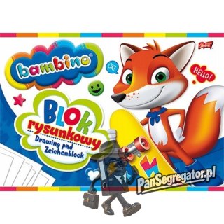 Blok rysunkowy szkolny A4 biały 20 kartek 80g BAMBINO