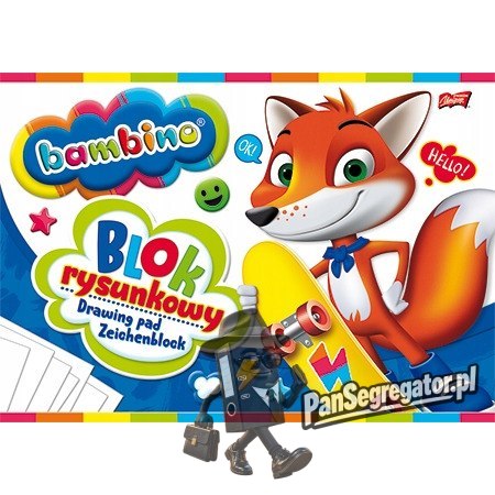 Blok rysunkowy szkolny A4 biały 20 kartek 80g BAMBINO