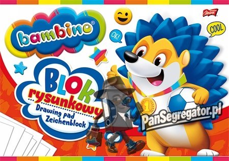 Blok rysunkowy szkolny A4 biały 20 kartek 80g BAMBINO