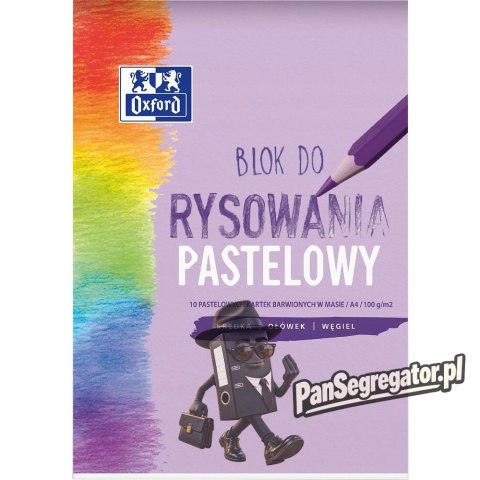 Blok rysunkowy szkolny A4 pastelowy 10 kartek 100g 400166081 OXFORD