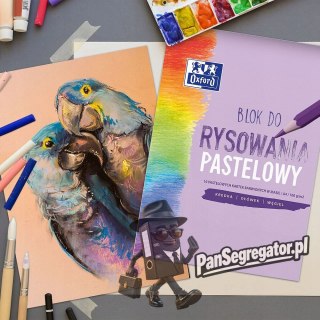 Blok rysunkowy szkolny A4 pastelowy 10 kartek 100g 400166081 OXFORD