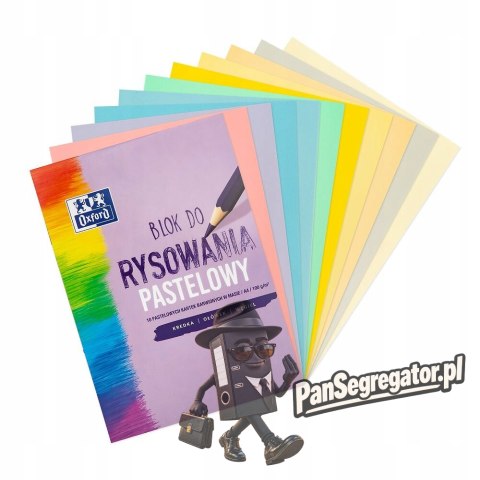 Blok rysunkowy szkolny A4 pastelowy 10 kartek 100g 400166081 OXFORD
