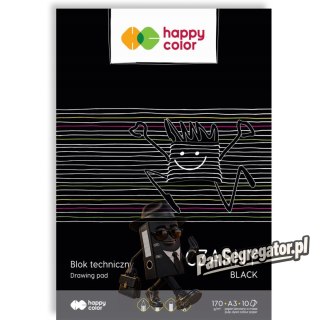 Blok techniczny A3 10k 170g czarny HA 3717 3040-9 HAPPY COLOR