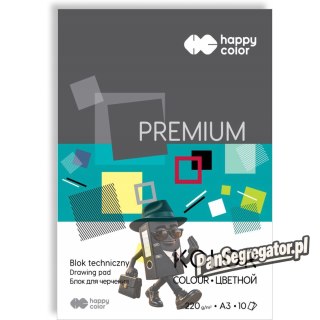 Blok techniczny A3 220g 10 kolorów PREMIUM HA 3722 3040-09 HAPPY COLOR