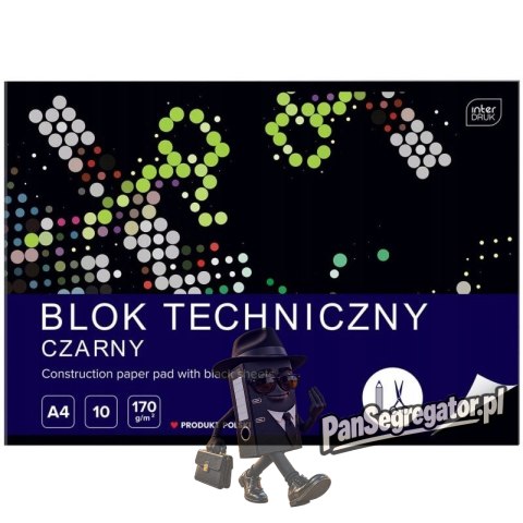 Blok techniczny A4 10k czarny INTERDRUK