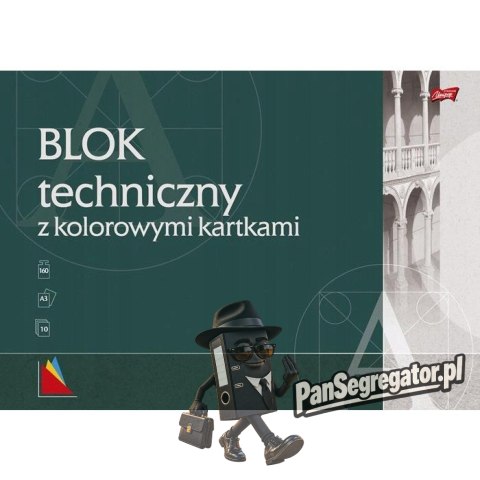 Blok techniczny szkolny A3 kolorowy 10 kartek 160g UNIPAP