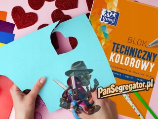 Blok techniczny szkolny A3 kolorowy 10 kartek 225g 400093234 OXFORD