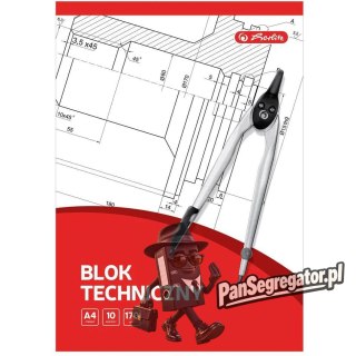 Blok techniczny szkolny A4 biały 10 kartek 170g 09583626 HERLITZ