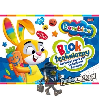 Blok techniczny szkolny A4 biały 10 kartek 190g BAMBINO