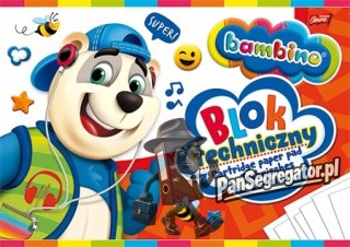 Blok techniczny szkolny A4 biały 10 kartek 190g BAMBINO
