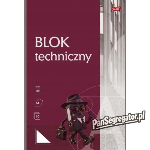 Blok techniczny szkolny A4 biały 10 kartek 190g UNIPAP