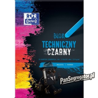 Blok techniczny szkolny A4 czarne kartki 10 kartek 210g 400093231 OXFORD