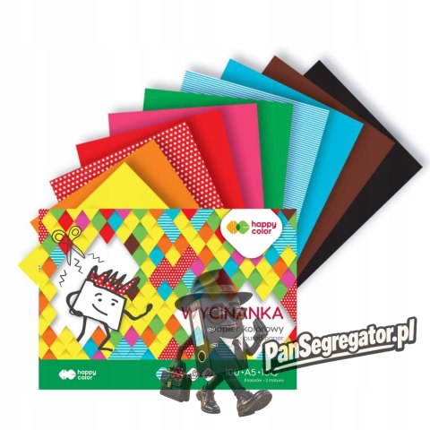Blok z papierem kolorowym błyszczącym A5 10kolorów 80g. HA 3708 1520-A10LU HAPPY COLOR
