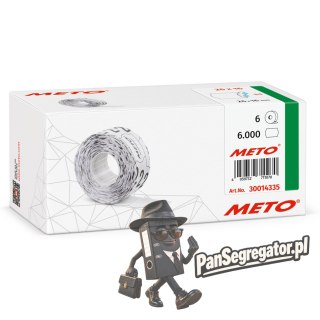 Etykiety cenowe w rolce do metkownicy dwurzędowej, 26x16 mm, (6 sztuk) białe faliste, trwały klej, odporne na mróz METO M3001433