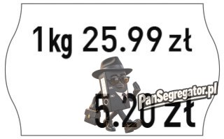 Etykiety cenowe w rolce do metkownicy dwurzędowej, 26x16 mm, (6 sztuk) białe faliste, trwały klej, odporne na mróz METO M3001433