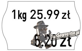 Etykiety cenowe w rolce do metkownicy dwurzędowej, 26x16 mm, (6 sztuk) białe faliste, usuwalny klej METO M30014336