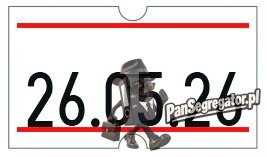 Etykiety cenowe w rolce do metkownicy jednorzędowej 21x12 mm,(6 sztuk) biało-czerwone, trwały klej METO M30014357