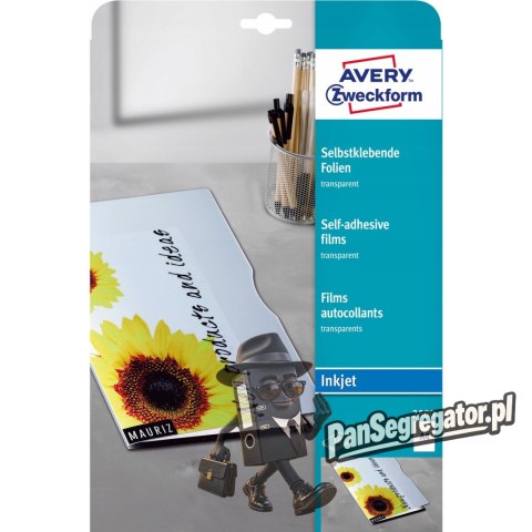 Folie samoprzylepne A4 0.17mm przezroczyste INK 10 ark. ZF2500 AVERY ZWECKFORM