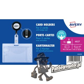 Holder plastikowy na 2 karty 54x90mm ze ściagaczem (10 sztuk) 4827 AVERY