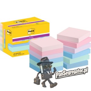 Karteczki samoprzylepne Post-it Super Sticky SOULFUL 47,6x47,6mm 12x90 karteczek