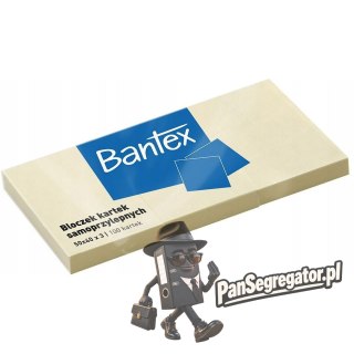 Karteczki samoprzylepne bloczek 50x40mm Zestaw 100 kartek x 3 sztuki żółty 400086386 BANTEX