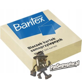 Karteczki samoprzylepne bloczek 50x50mm 240 kartek żółty 400086400 BANTEX
